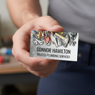 Cool Plumbing Tools Illustration Business Card