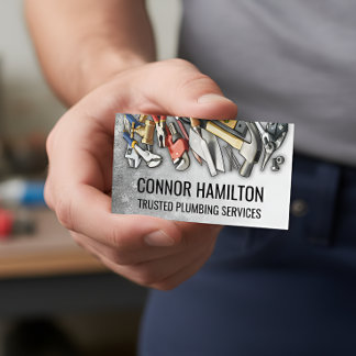 Cool Plumbing Tools Illustration Business Card