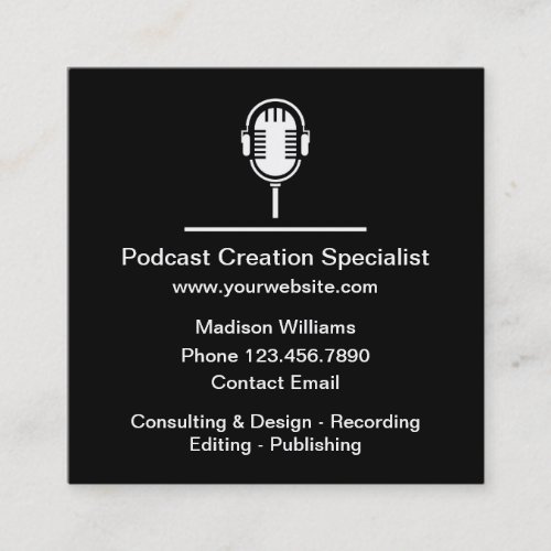 Cool Podcast Creation Theme Business Card Template