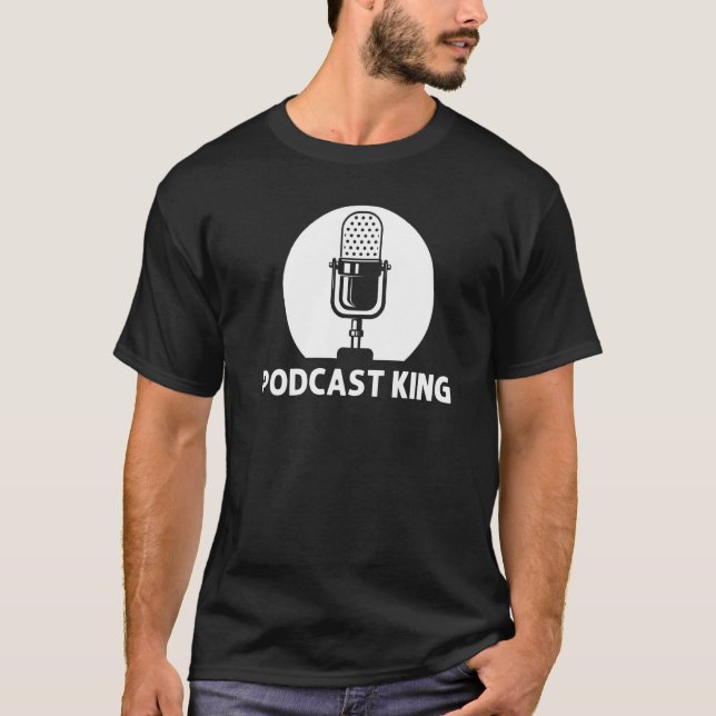 Cool Podcast For Men Dad Podcaster Microphone Stat T-Shirt (Front)