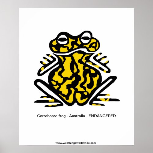 Cool poisonous Corroboree Frog _Endangered species Poster