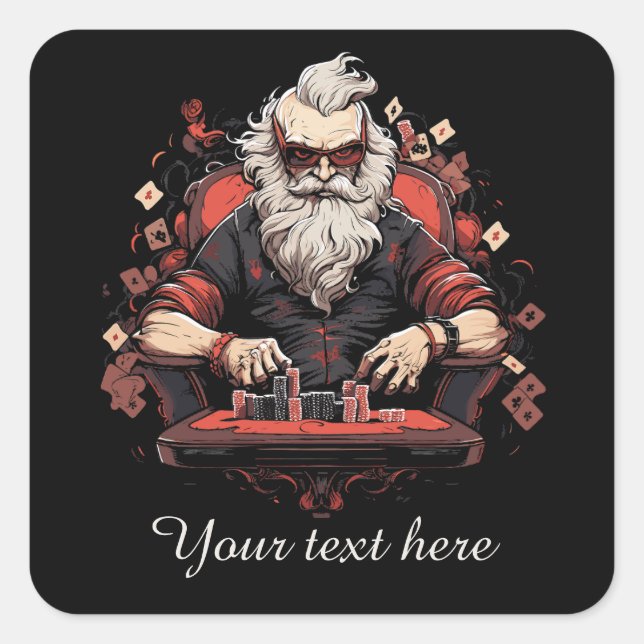Cool Poker lovers add text Square Sticker (Front)
