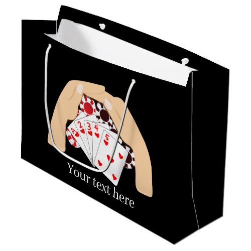 cool poker night add text casino large gift bag