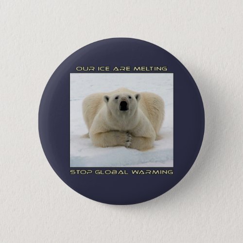 cool POLAR BEAR AND GLOBAL WARMING designs Pinback Button