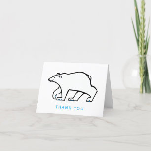 Cool POLAR BEAR- Animal lover- Arctic Wildlife - Letterpress Thank You Card