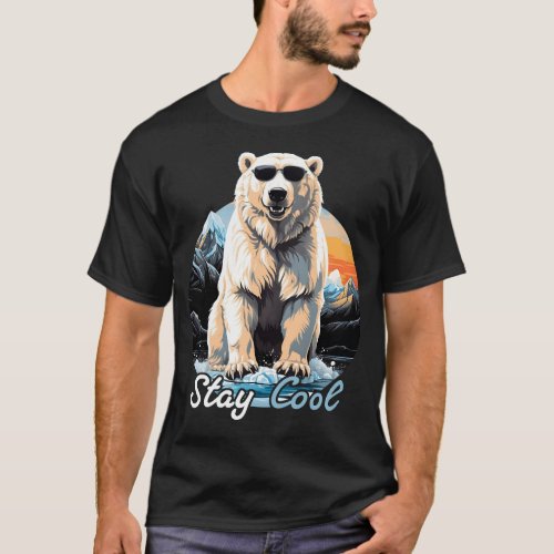 Cool Polar Bear Design For Men Women Kids T_Shirt