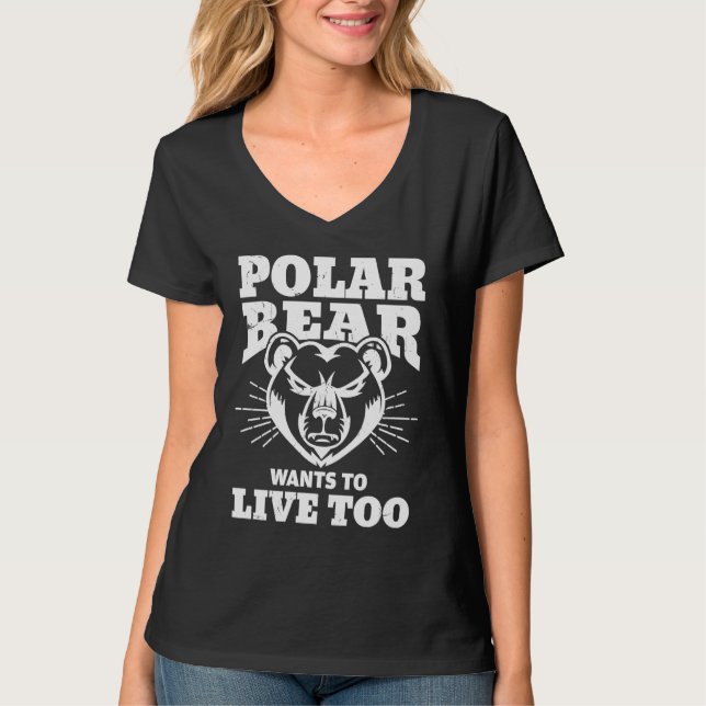 Cool Polar Bear Live Climate Change Polar Bear T-Shirt (Front)