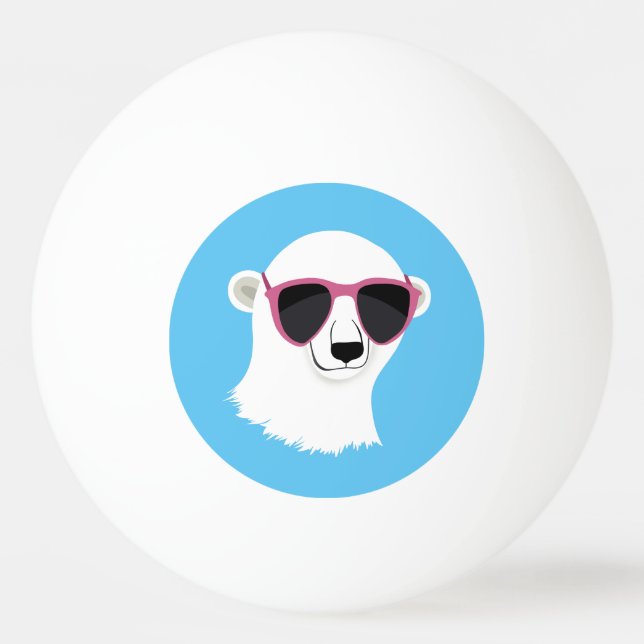 Cool Polar Bear Ping Pong Ball (Front)