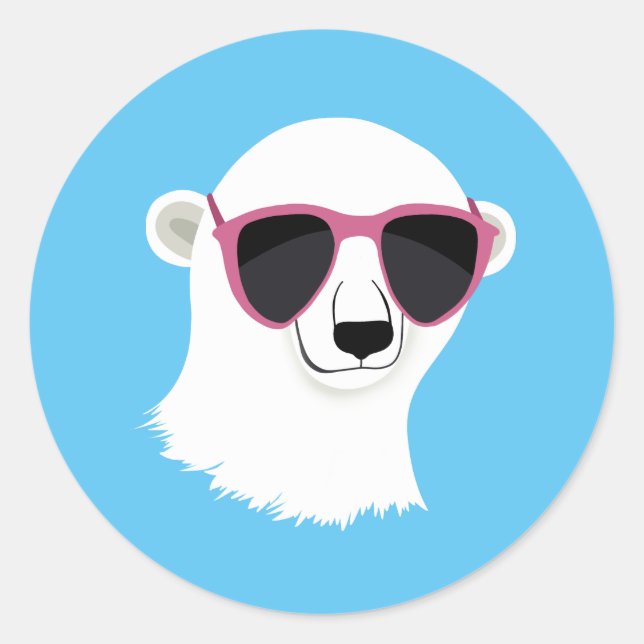 Cool Polar Bear Sticker (Front)