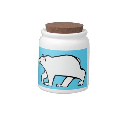 Cool  POLAR BEAR _ Wildlife _ Arctic Ice Blue Candy Jar