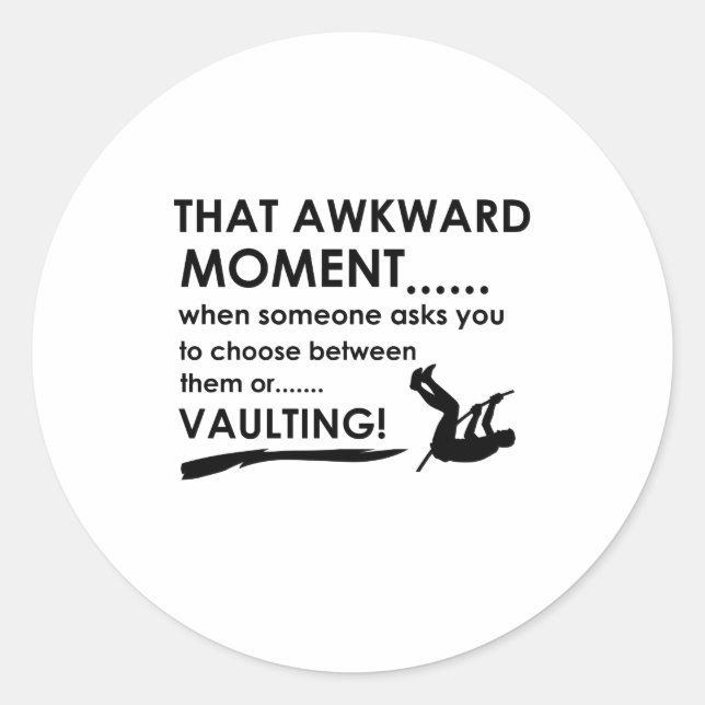 Cool pole vault  designs classic round sticker (Front)