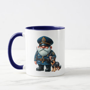 Cool police gnome add monogram mug