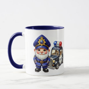 Cool police gnome add monogram mug