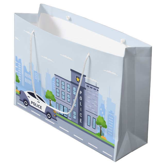 cool Police station party Large Gift Bag (Front Angled)