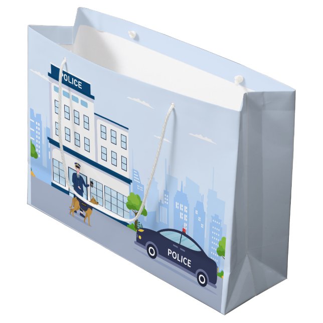 cool Police station party  Large Gift Bag (Front Angled)