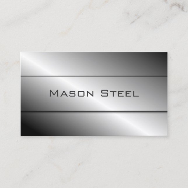 Cool Polished Steel Effect, Business Card (Front)
