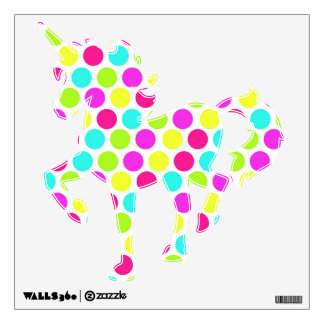 Cool Polka Dot Pattern Unicorn Wall Decals