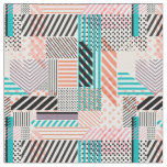 Cool Polka Dots and Stripes Retro Abstract Fabric