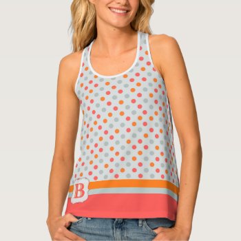 Cool Polka Dots For Lady Golfer With Monogram Tank Top by anuradesignstudio at Zazzle
