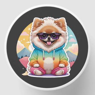 Cool Pomeranian in Rainbow Hoodie Mini Candle Favors