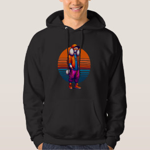 Cool Poodle Dog Modern Urban Style Sunset Retro Gr Hoodie