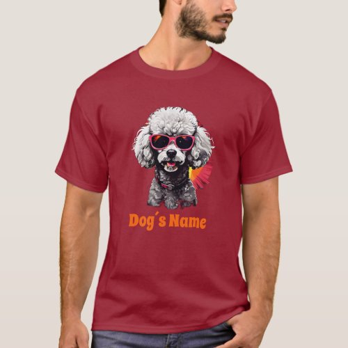 Cool Poodle With Sunglasses  T_Shirt