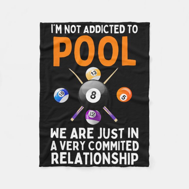 Cool Pool Art For Men Women Boys Billiard 8 Ball P Fleece Blanket (Front)