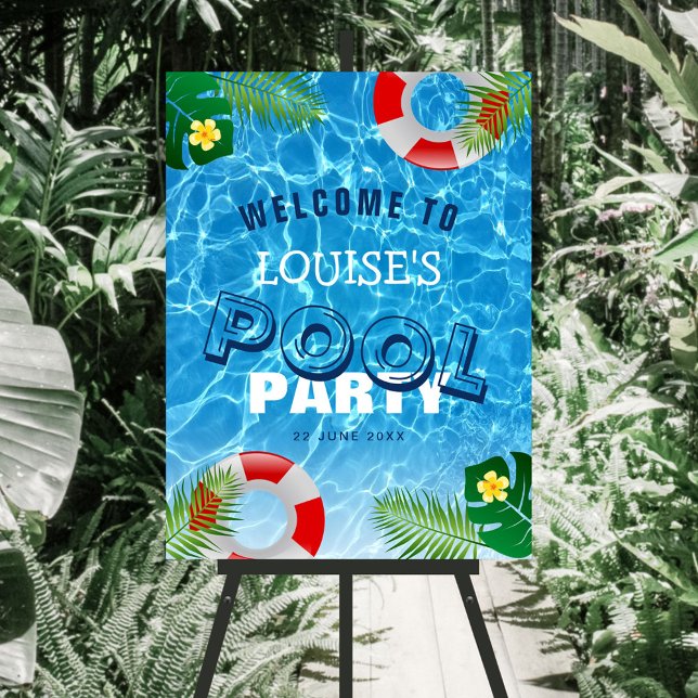 Cool Pool Birthday Party Welcome Sign (Creator Uploaded)