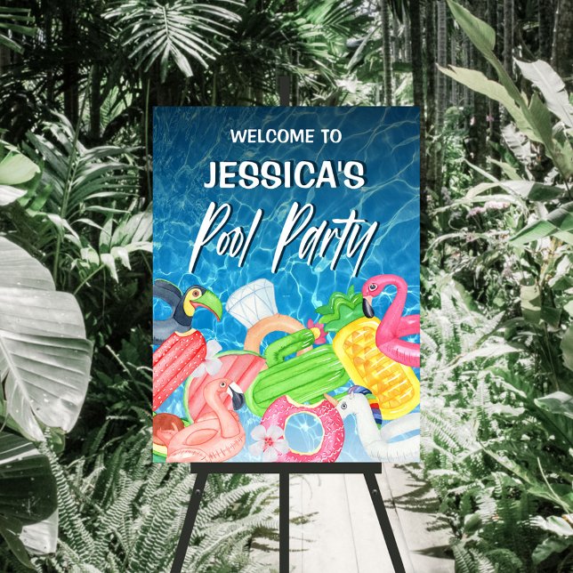Cool Pool Birthday Party Welcome Sign (Creator Uploaded)
