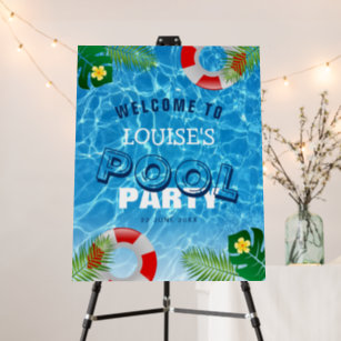 Cool Pool Birthday Party Welcome Sign
