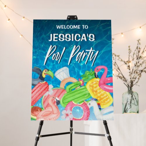 Cool Pool Birthday Party Welcome Sign