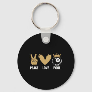 Cool Pool Design For Men Women Billiards 8 Ball Po Keychain