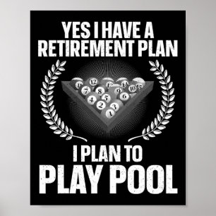 Cool Pool Design For Men Women Billiards Lover Poo Poster