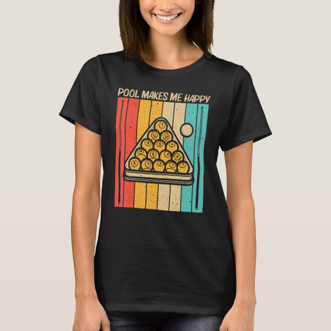 Cool Pool For Men Women Snooker Billiards 8 Ball P T-Shirt (Front)