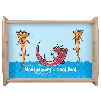 Cool Pool Otters Custom Name Serving Tray