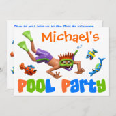Cool Pool Party Invitation (Front/Back)