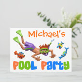 Cool Pool Party Invitation (Standing Front)