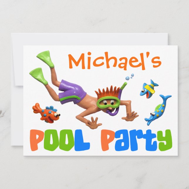 Cool Pool Party Invitation (Front)