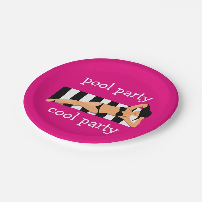 Cool Pool Party Paper Plates (Angled)