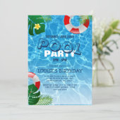 Cool Pool Party | Swimming Birthday Invitation (Standing Front)