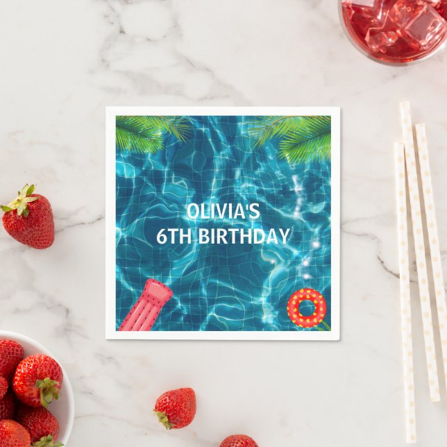 Cool Pool Party | Swimming Birthday  Napkins (Insitu)