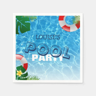 Cool Pool Party Swimming Birthday Napkins