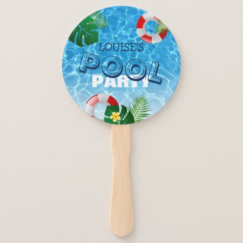Cool Pool Party Tropical Personalized Hand Fan