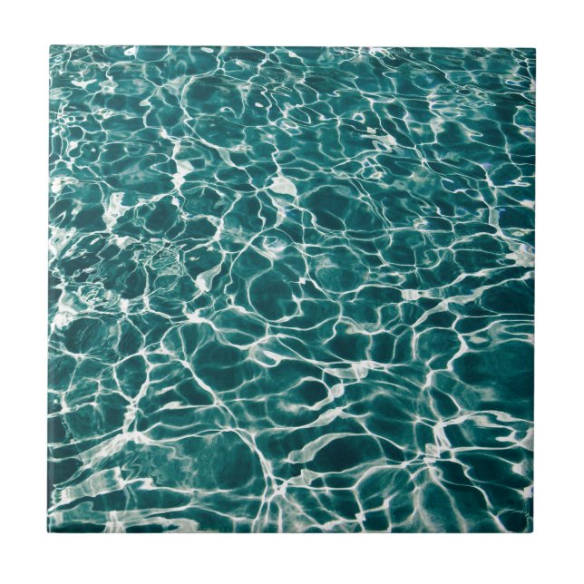 Cool Pool Waves Ceramic Tile (Front)