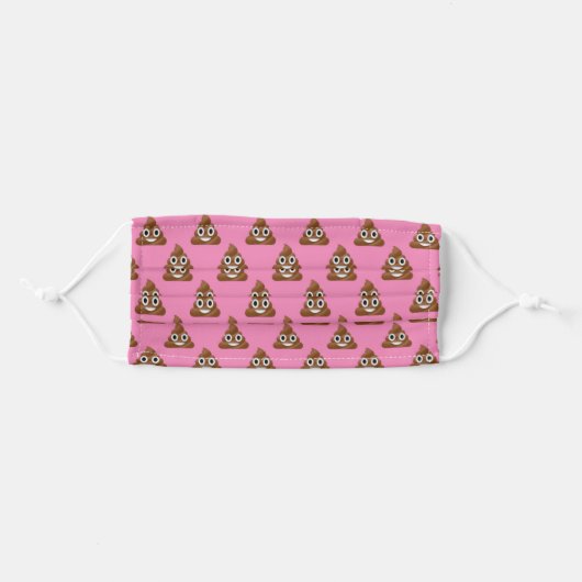 Cool Poop Emoji Adult Cloth Face Mask (Front, Folded)