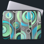 Cool Pop Art Abstract Geometric Pattern Laptop Sleeve<br><div class="desc">A cool colorful pop art geometric pattern with modern appeal,  this design features circles and lines in shades of blue,  green,  gray and black. Protect your laptop or tablet device in style.</div>