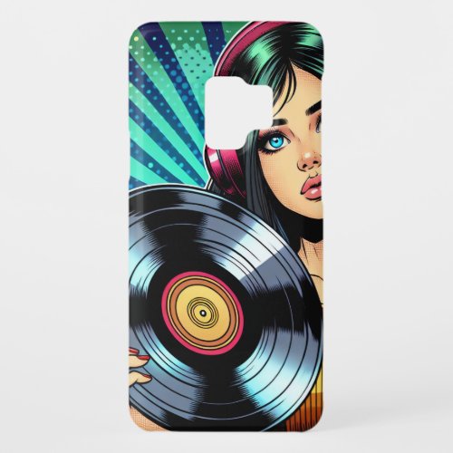 Cool Pop Art Comic Style Girl with Vinyl Album Case_Mate Samsung Galaxy S9 Case