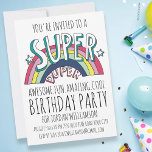 Cool Pop Art Rainbow Any Age Birthday Invitation<br><div class="desc">Celebrate your special someone's birthday with this AWESOME birthday invitation featuring a fun rainbow and cool typography.  Easily change the text to coordinate with your party.  Fun,  whimsical and colorful - great for kids,  teens and adults!</div>