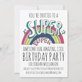 Cool Pop Art Rainbow Any Age Birthday Invitation (Front)