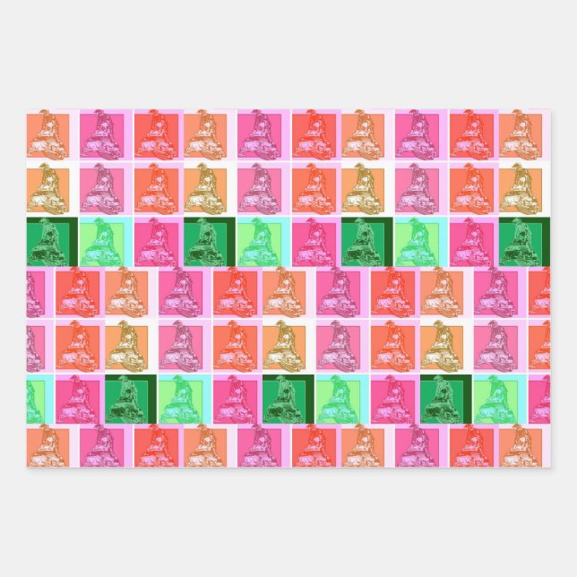 Cool Pop Art Snowmobile Wrapping Paper Sheets (Front)